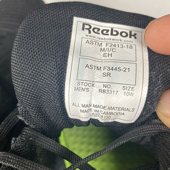 Reebok Work Men\'s size 10 W‎ Nanoflex Composite Toe Work Shoes Black main image 8
